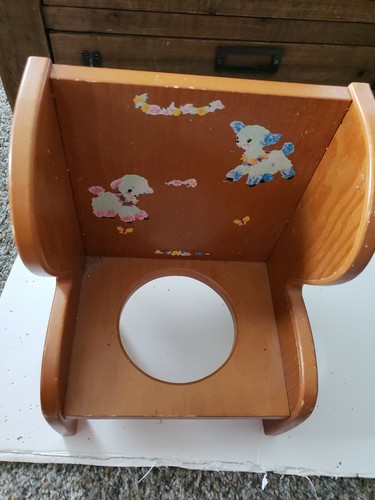Childs wood potty - wood, chair