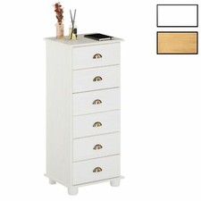 Chiffonnier commode apothicair rangement 6 tiroirs en pin massif