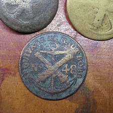 BOUTON MILITAIRE DE COLLECTION Equipage de haut bord  nr 48 modèle 1804 GM