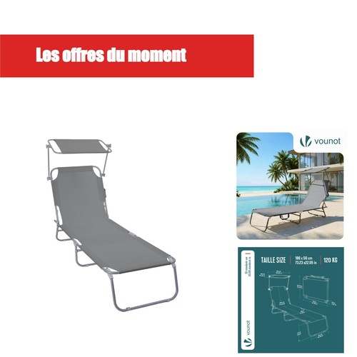 Chaise longue pliable avec - chaise,