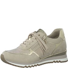 Marco Tozzi Baskets Chaussures Plates à Lacets Chaussures Beige Or 23749