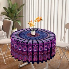 Nappe Ronde Mandala Design Boho Plage Pique-Nique Yoga Couleurs Vives Décor