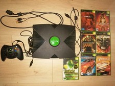 Console Microsoft Xbox FAT Première Génération + lot 7 jeux Doom NFS Fable ...