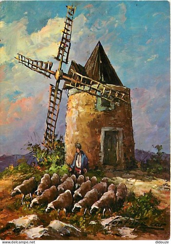 Carte postale moulin - carte,