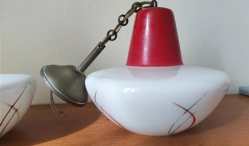 Suspension vintage opaline - suspension, en