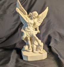 Statuette Saint Michel Archange Terrassant le Démon, Résine, Luigi Toni, 22 cm