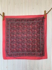 Petit Foulard Bandana Coton Rose Vintage Cadeau pour femme FO642
