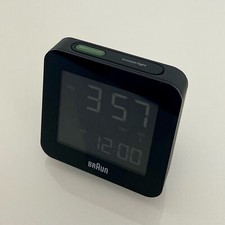 Réveil Quartz BRAUN Noir - Radio-Piloté - Interface LCD - BNC009BK-RC