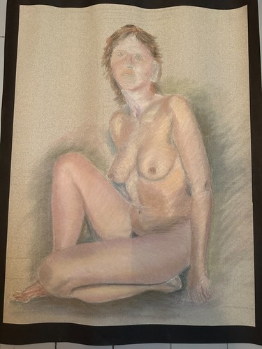 Grand dessin pastel femme - dessin,