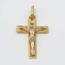 Pendentif or jaune et blanc 18