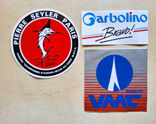  Lot 3 autocollants publicitaire sticker pêche canne PIERRE SEYLER GARBOLINO VMC