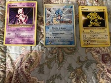 Cartes pokémons rares, Mewtwo holographique 2016 ,Élektek 2016 , Léviator 2005..