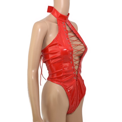 Body string cuir verni pour - body,