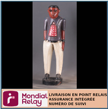 ANCIENNE FIGURINE COLONIALE EN BOIS - FONCTIONNAIRE AFRICAIN - Hauteur  : 27 cm