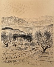 Paysage, Gravure, Estampe, XXe