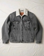  Vintage Levi’s Trucker Jacket Sherpa noire  Veste en jean doublée homme 