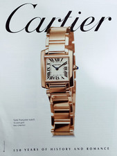 CARTIER vintage Print Ad !! " Golden Watch Tank Française Watch "