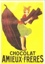 STALL  carte postale Chocolat AMIEUX-FRERES - DESSIN: femme