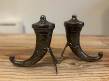 Salières Et Poivrières Viking En Argent Massif Sterling Suède/antique