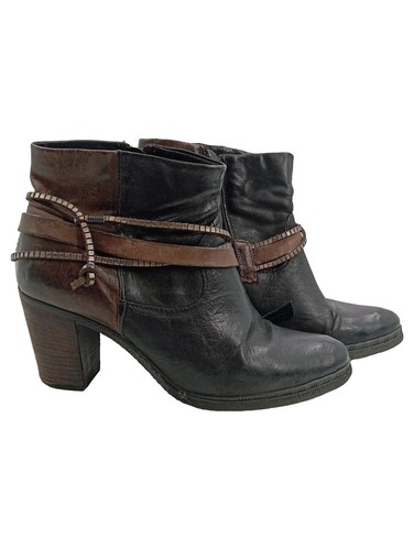 Mjus bottines femme noir cuir - mjus,