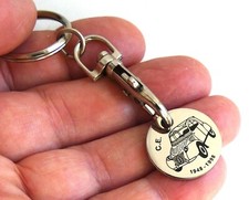 Porte cle métal jeton de caddie Automobile CE 2CV 2cv 1948 1998.