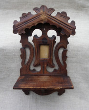 PETITE ÉTAGÈRE MURALE ANCIENNE, CONSOLE EN BOIS - PORTE PHOTO FORÊT NOIRE