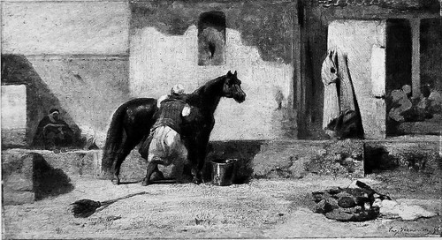 Cheval dans une halte - une,