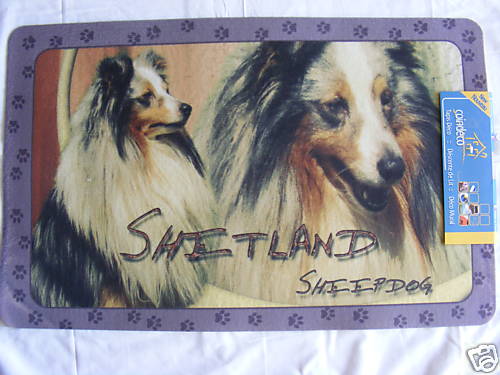 Tapis déco chien shetland - déco,