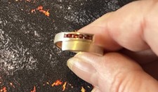 NEUVE TRÈS JOLIE BAGUE EN ARGENT ET ZIRCONS AMBRES T59 