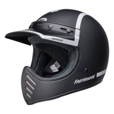 Casque Enduro Dual Road BELL MOTO-3 Fasthouse Old Road Noir Mat Blanc Brillant