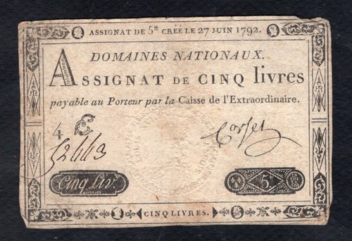 Assignat livres 1792 - assignat,