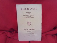 MALEBRANCHE Entretien d’un