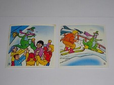 Lot de 2 autocollants vintages Denver le dernier Dinosaure - Vache Grosjean