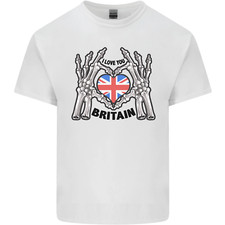 J'Aime La Grande-Bretagne Drapeau Union Jack UK T-Shirt En Coton Pour Hommes