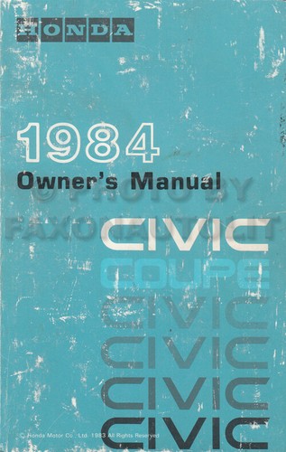 1984 honda crx owners manuel - 1984,