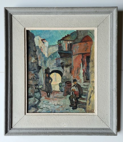 Tableau huile sur - , carton