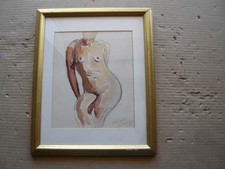 NU FEMININ DE  1957  SIGNE  HUGUETTE CARRON  1905  1976  ECOLE LYONNAISE / AKOUN