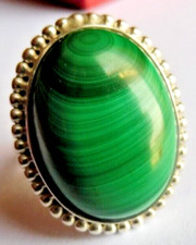 Bague en Malachite naturelle-