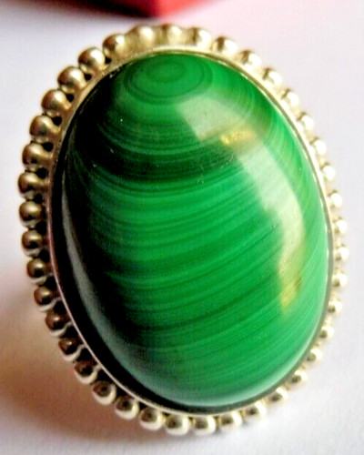 Bague malachite naturelle - en, naturelle-