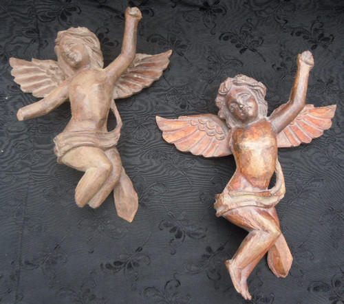 Anges bois sculpté - , sculpture