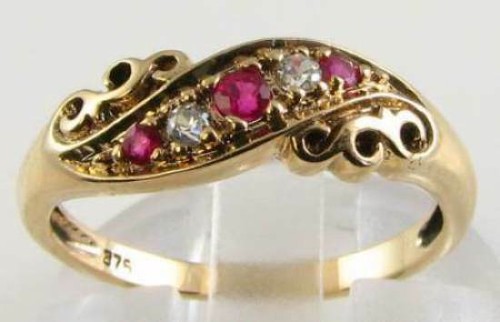 Bague gipsy rubis diamant - bague,