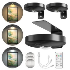 Lot de 3 lampes pour tableau sans fil avec télécommande éclairage LED - Lampe...