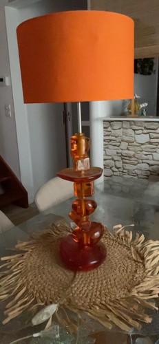 Lampe orange vintage - lampe,