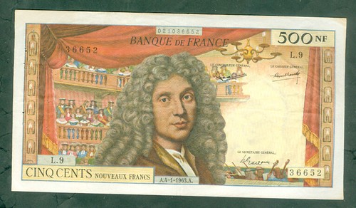 Rare billet 500nf molière - rare,