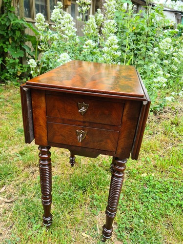Table volets 19em acajou - table, en