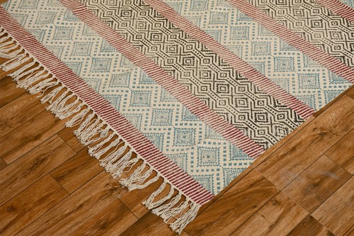Tapis rectangulaire dhurrie - tapis,