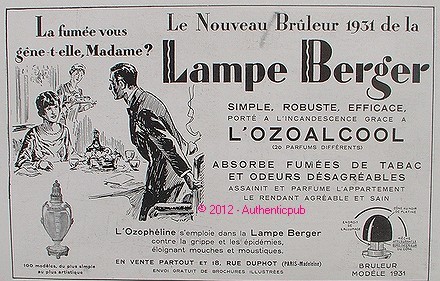 Publicite lampe berger brule - berger,