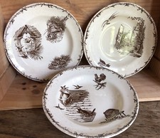 3 assiettes creuses terre de fer H.B. & Cie