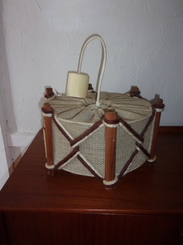 Lustre scandinave bois tissu - lustre,