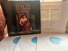 BACH: 6 violoncello suites   Henri Honegger / Telefunken Germany stereo 3 LPs NM